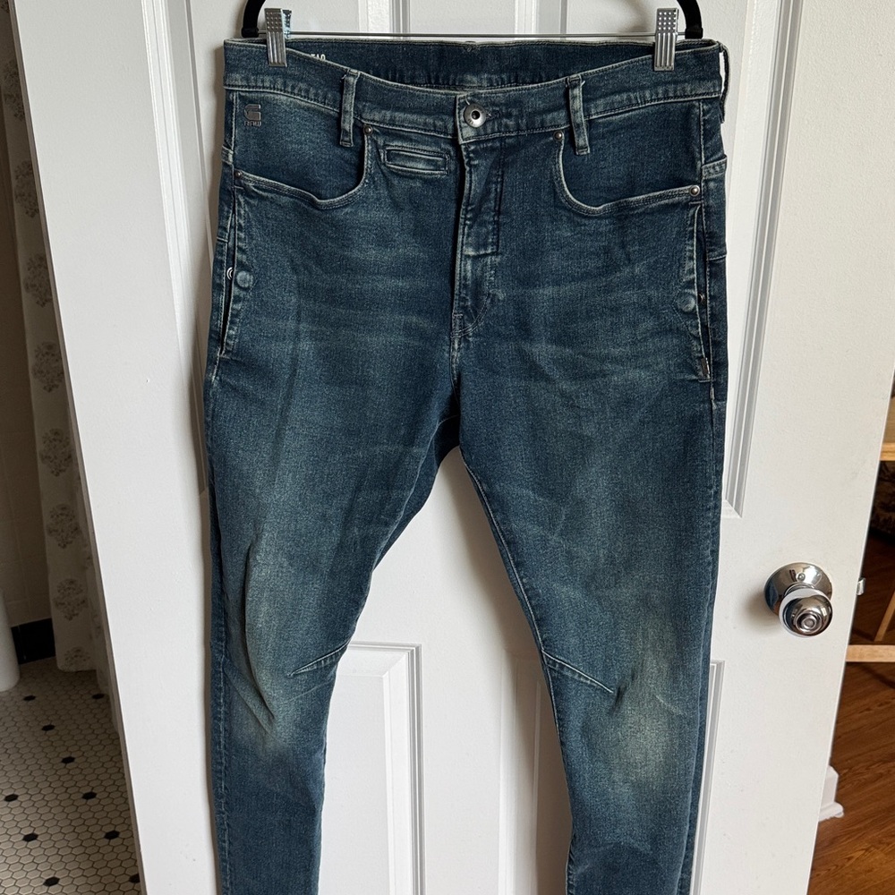 G-STAR D-STAQ Men's Slim Fit Blue Denim Jeans